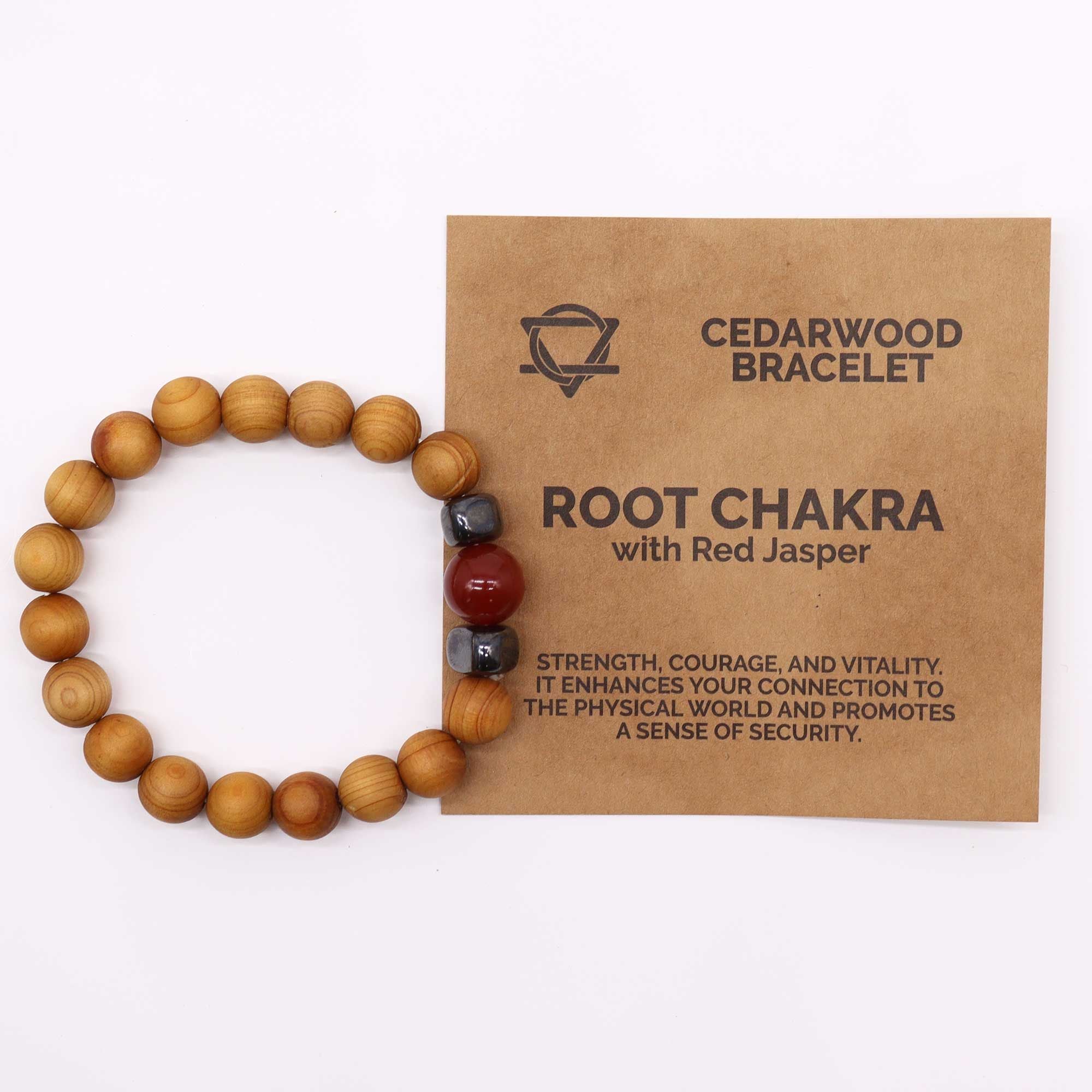 Cedarwood Root Chakra Bangle - Red Jasper | Velora