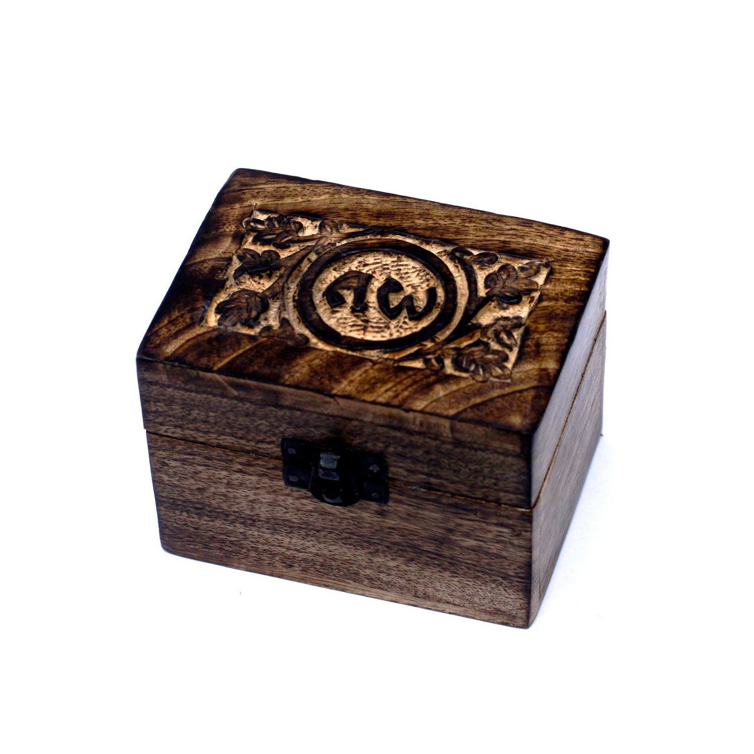 Mango Wood Aromatherapy Box - Floral Carved, Holds 6 | Velora