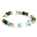 Turquoise Cross Gemstone Bracelet - Royal Beads | Velora