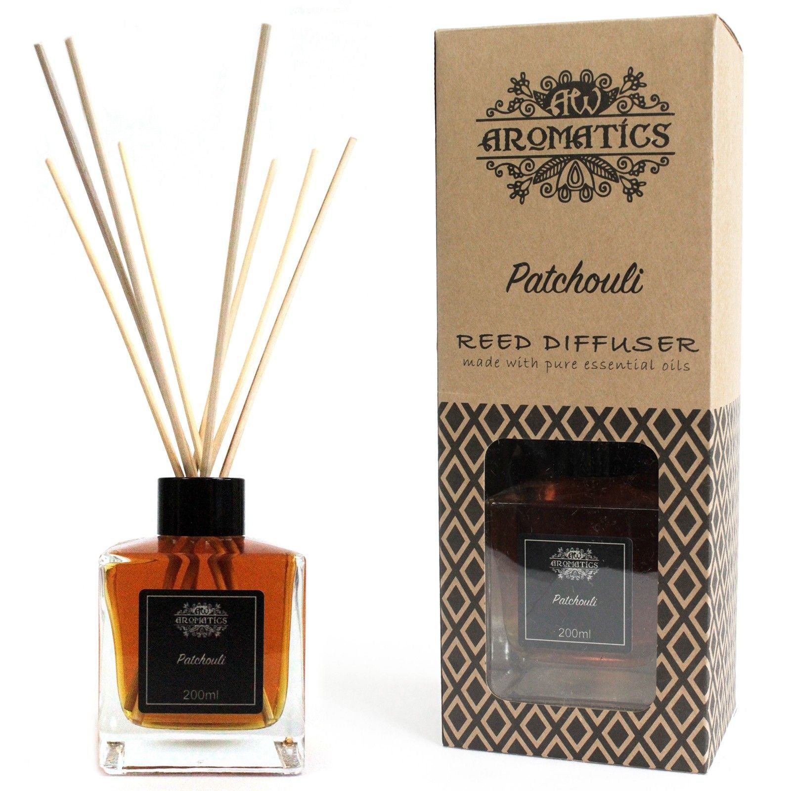 Patchouli Essential Oil Reed Diffuser 200ml | Velora