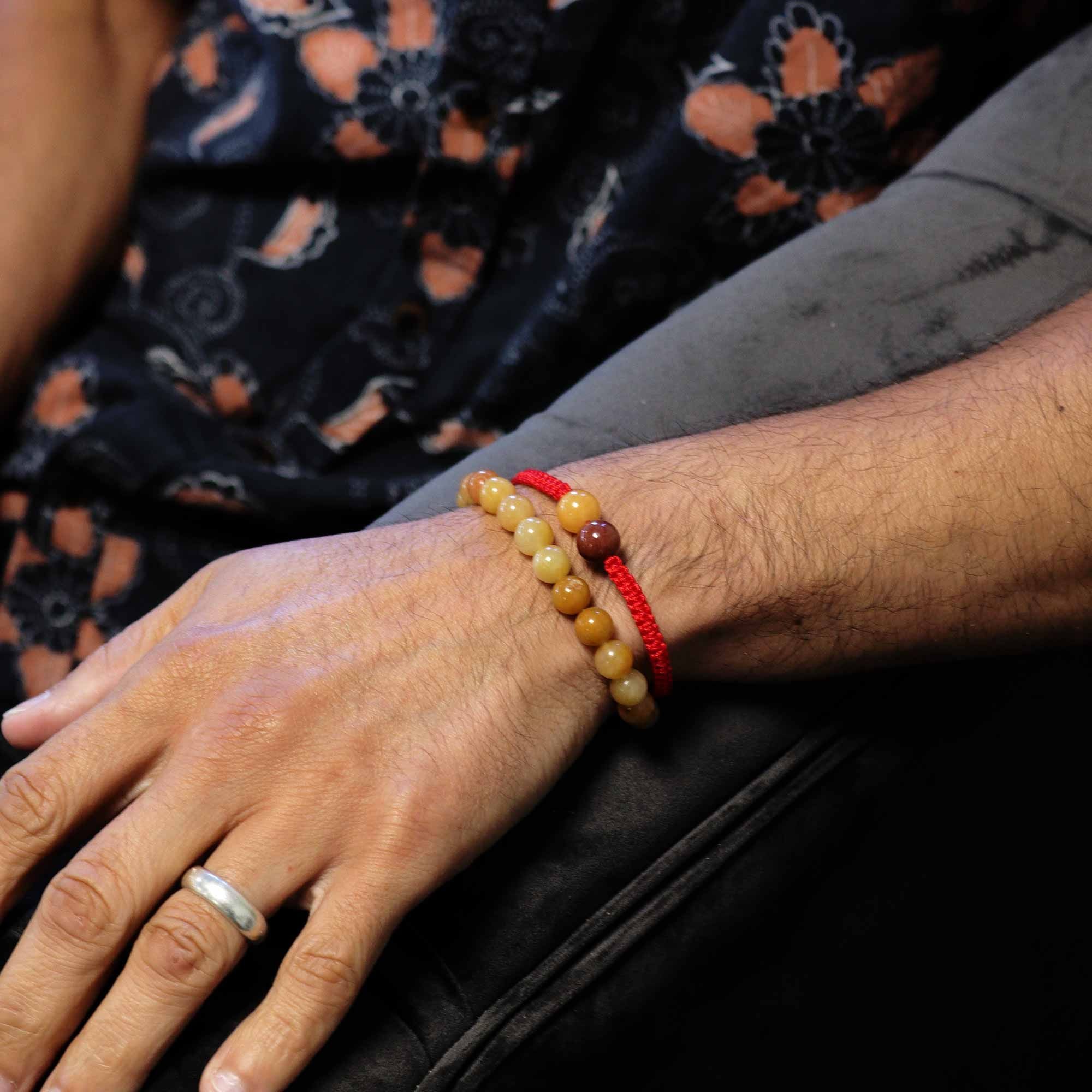 Gemstone Double Power Bracelet - Yellow Aventurine | Velora