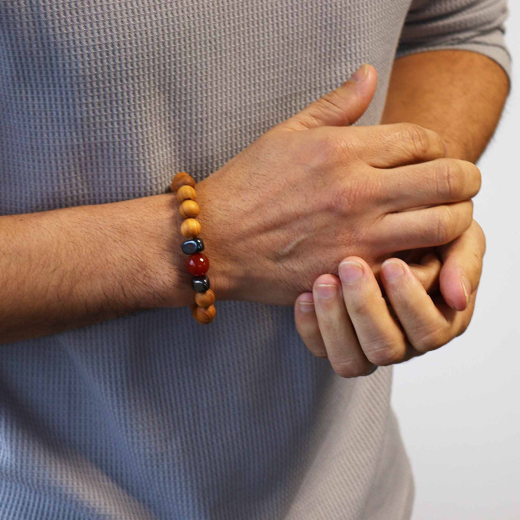 Cedarwood Root Chakra Bangle - Red Jasper | Velora