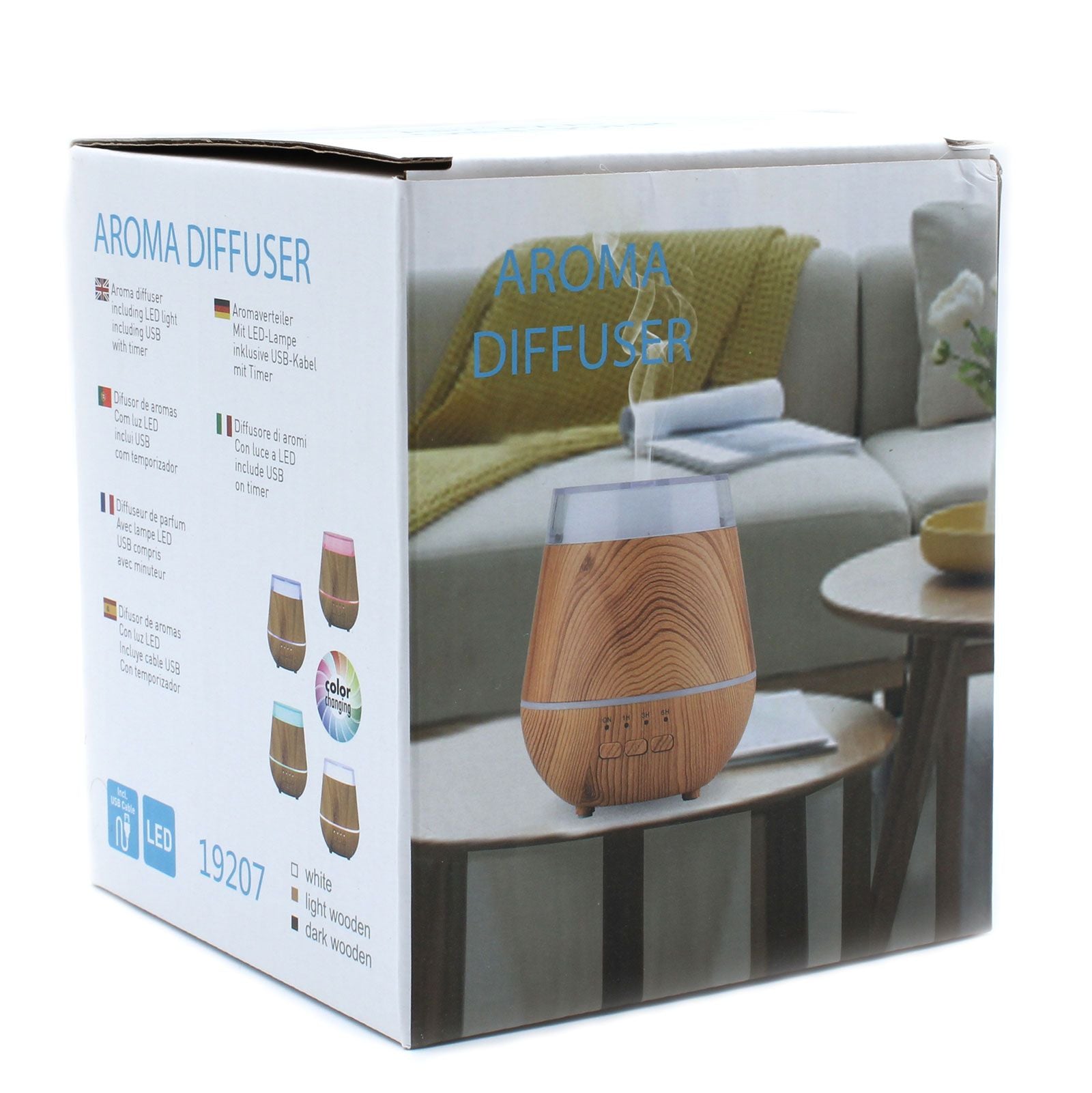 Helsinki Aroma Diffuser | USB | 4-Colour LED | Velora
