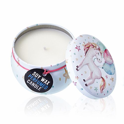 Art Tin Candle - Unicorns - Moonstone | Velora