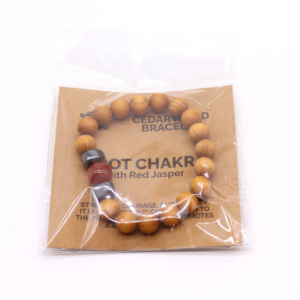 Cedarwood Root Chakra Bangle - Red Jasper | Velora