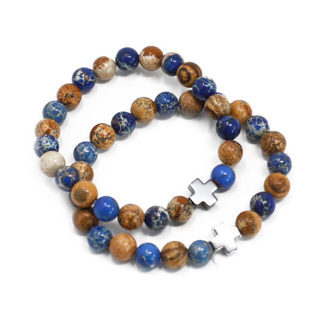 Gemstone Friendship Bracelets - Support | Sodalite & Picture Stone | Velora