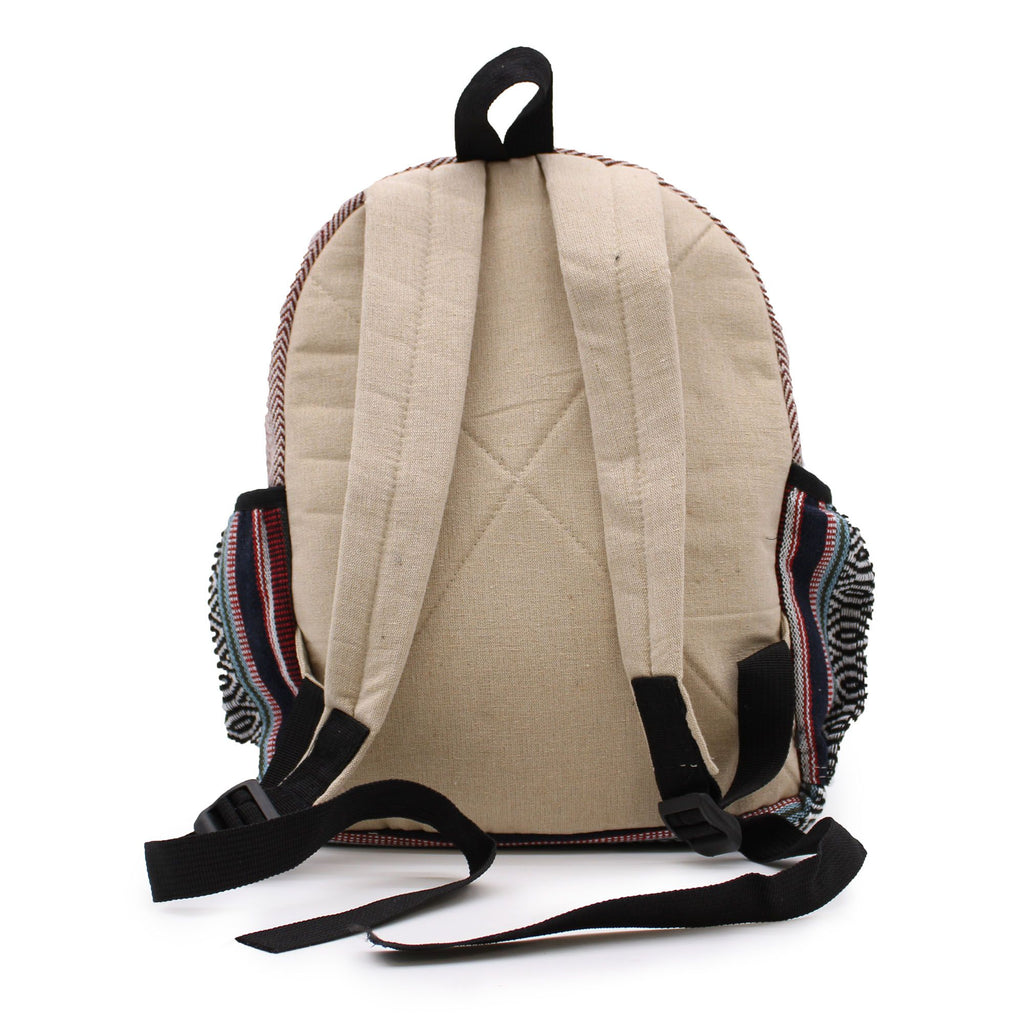 Small Hemp & Cotton Backpack – Zig Zag Zip Style | Velora