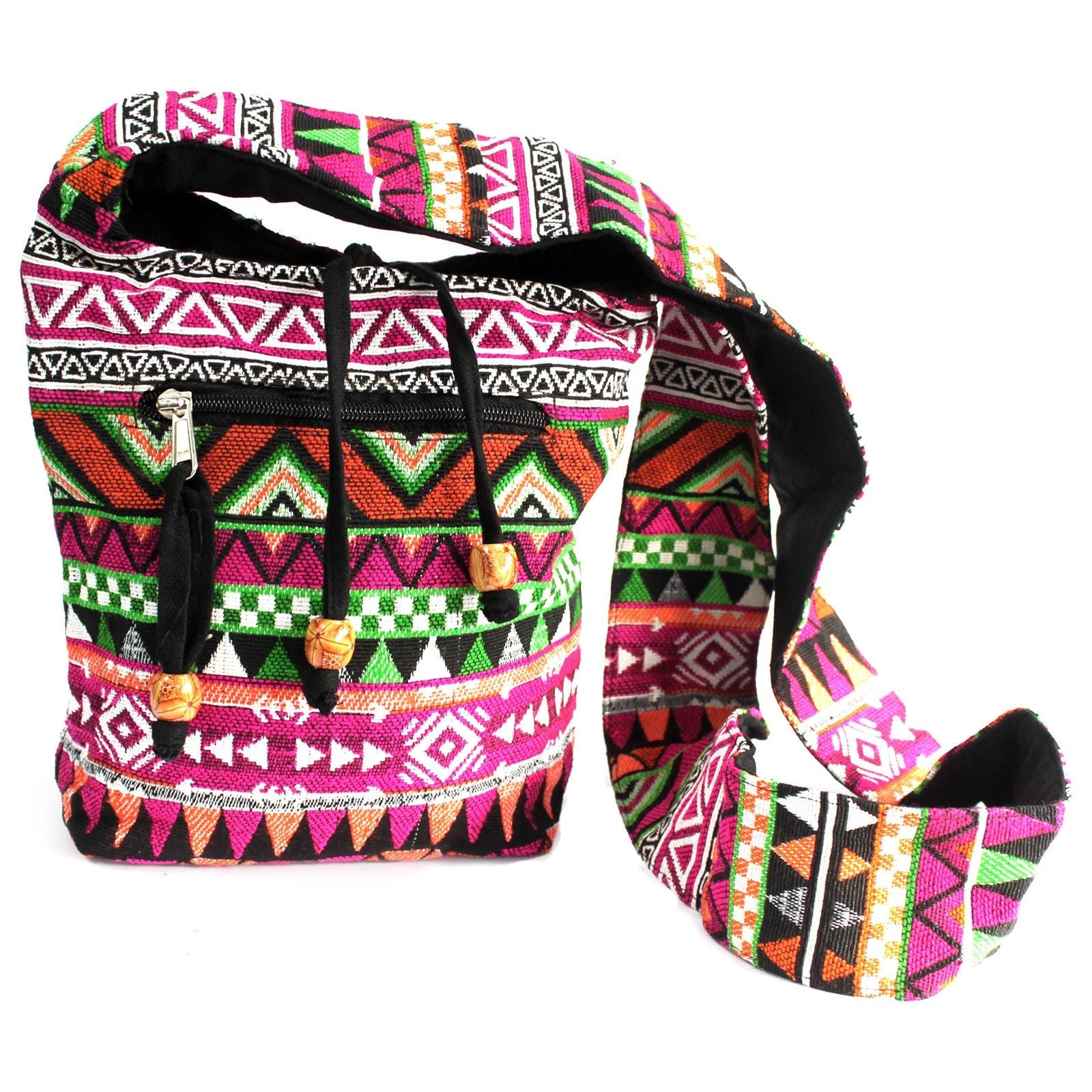 Jacquard Nepal Sling Bag - Pink | Velora