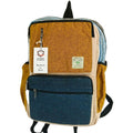 Large Boxy Hemp Backpack – Teal & Turmeric | Velora