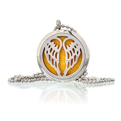 Aromatherapy Diffuser Necklace - Angel Wings 30mm | Velora