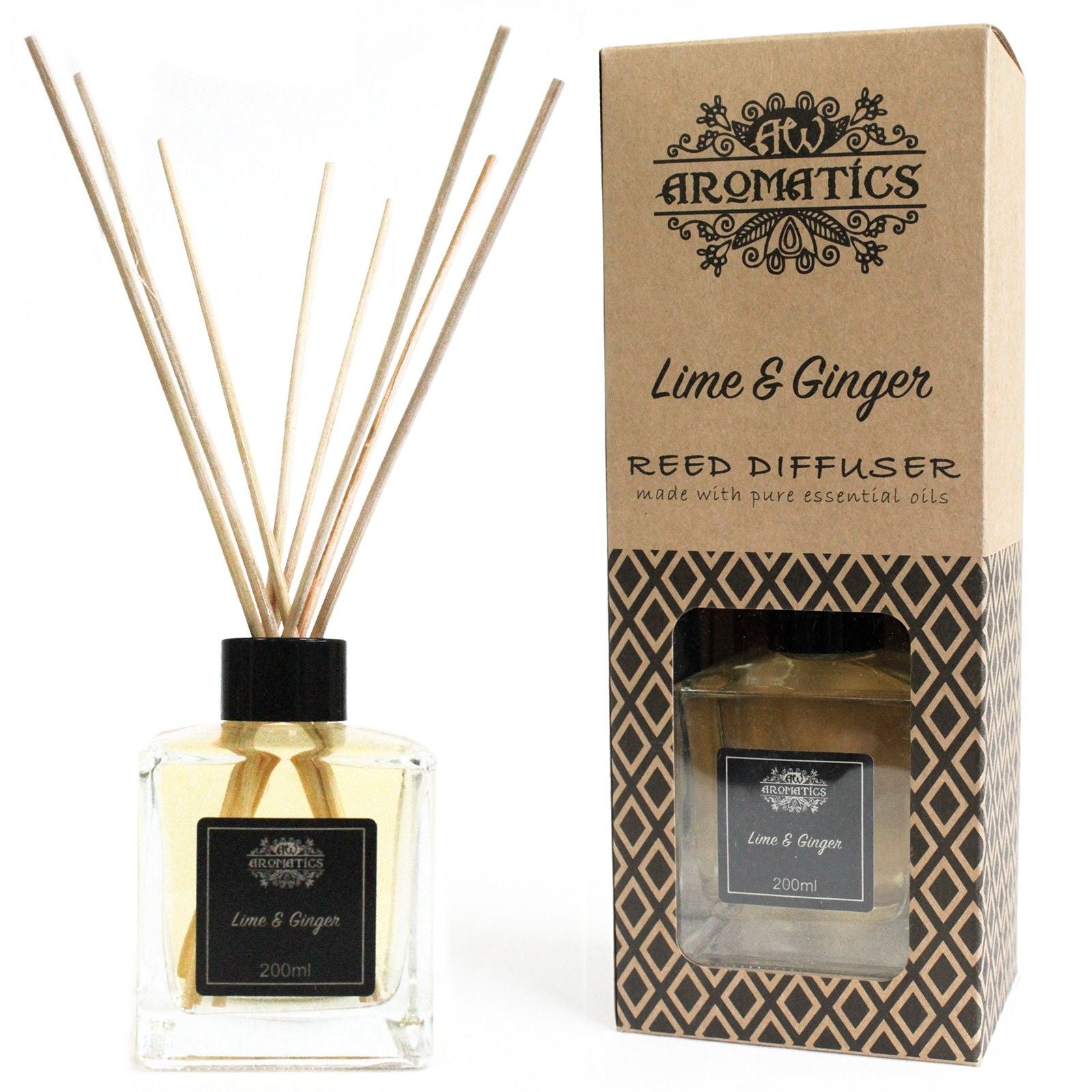 Lime & Ginger Essential Oil Reed Diffuser 200ml | Velora