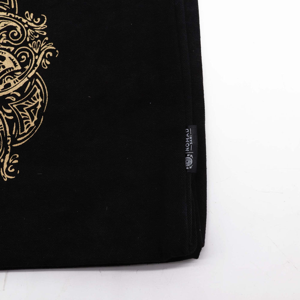 Oversized Tote Bag - Freedom Hamsa - Chocolate Stonewash 14oz | Velora