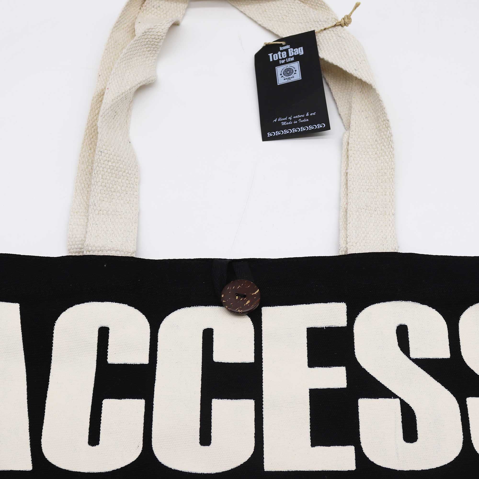 Iconic Classic Tote Bag - Access All Areas - Black Natural 10oz | Velora