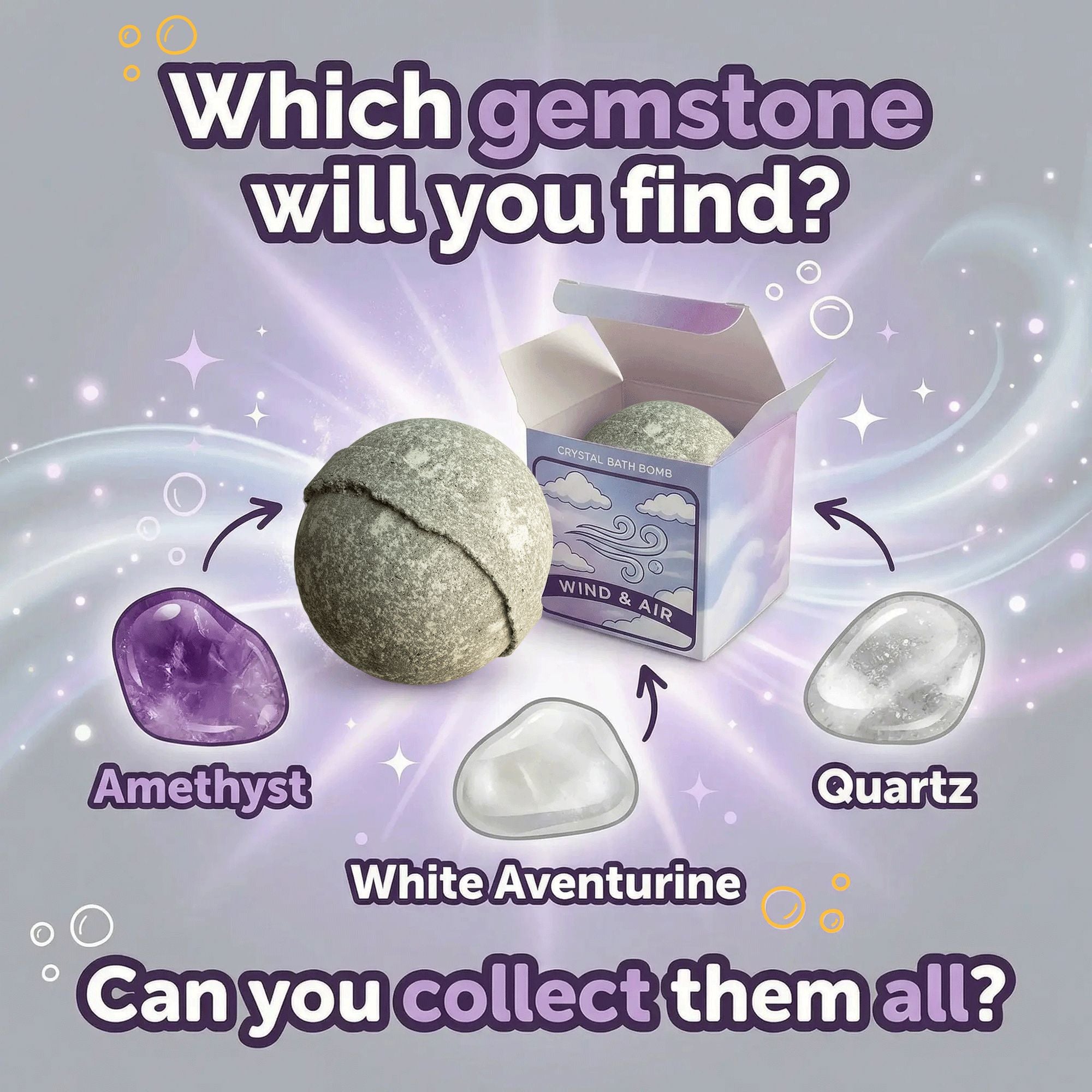 Elemental Crystal Bath Bomb - Air | Velora