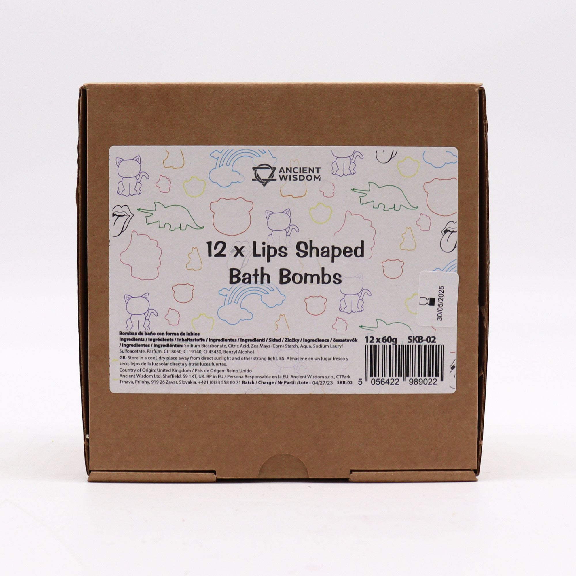 Lips Bath Bomb - Raspberry & Pomegranate | 60g | Velora