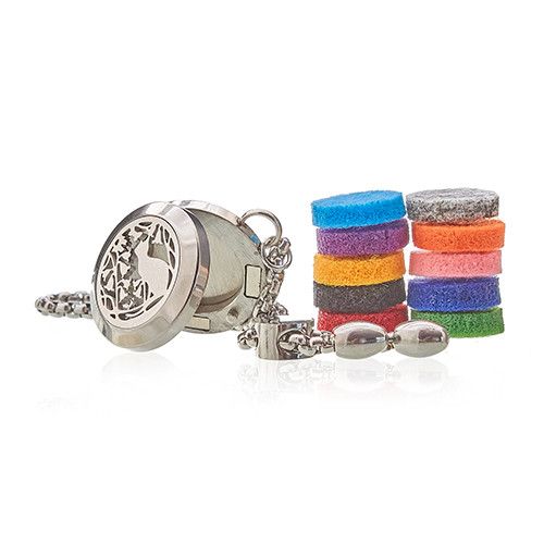 Aromatherapy Diffuser Bracelet - Cat & Flowers 20mm | Velora
