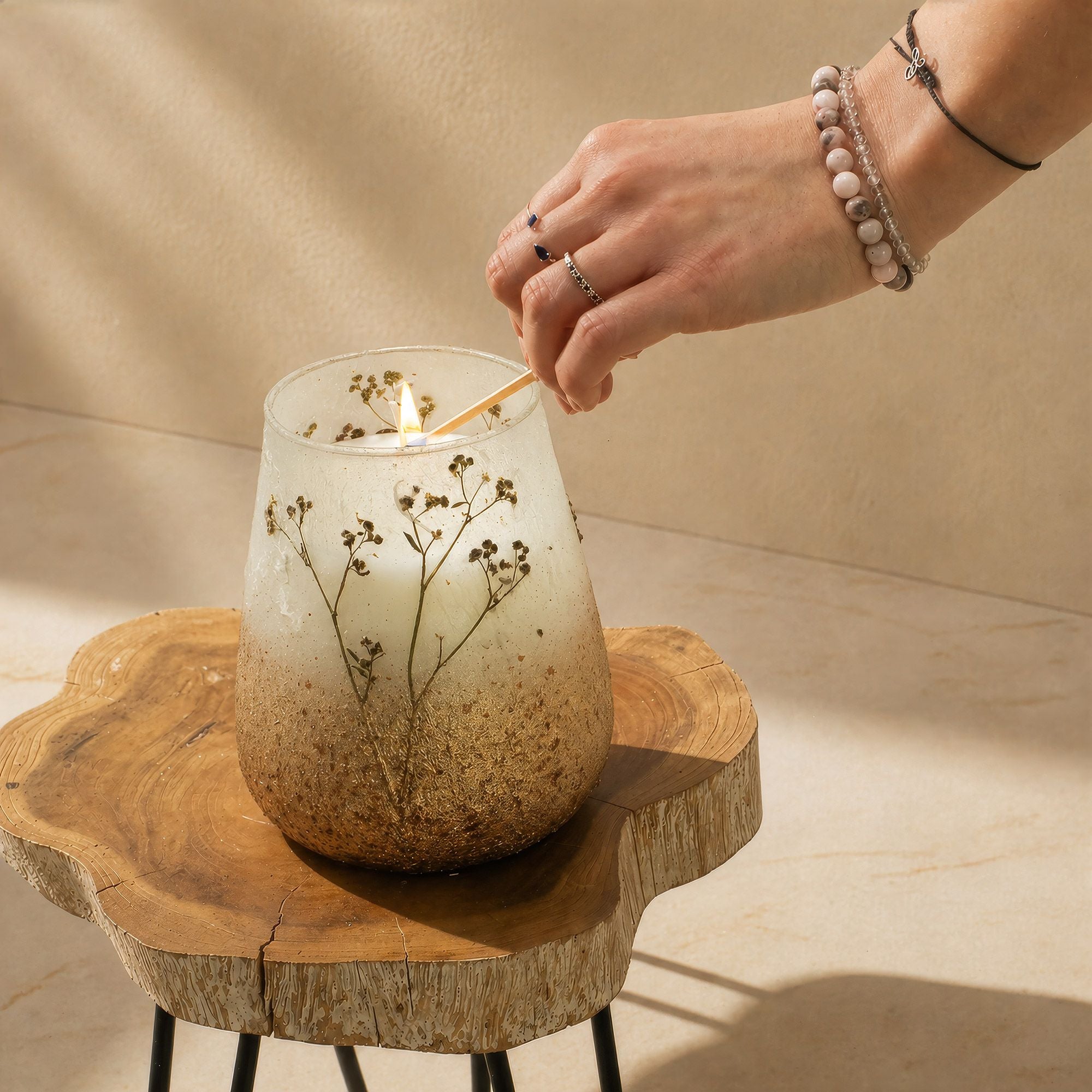 Tall Glass Jar Candle - Wildlight Woods | Velora