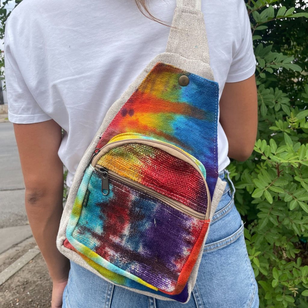 Tie-Dye Hemp Sling Shoulder Bag | Velora