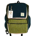 Large Boxy Hemp Backpack – Teal & Sage | Velora