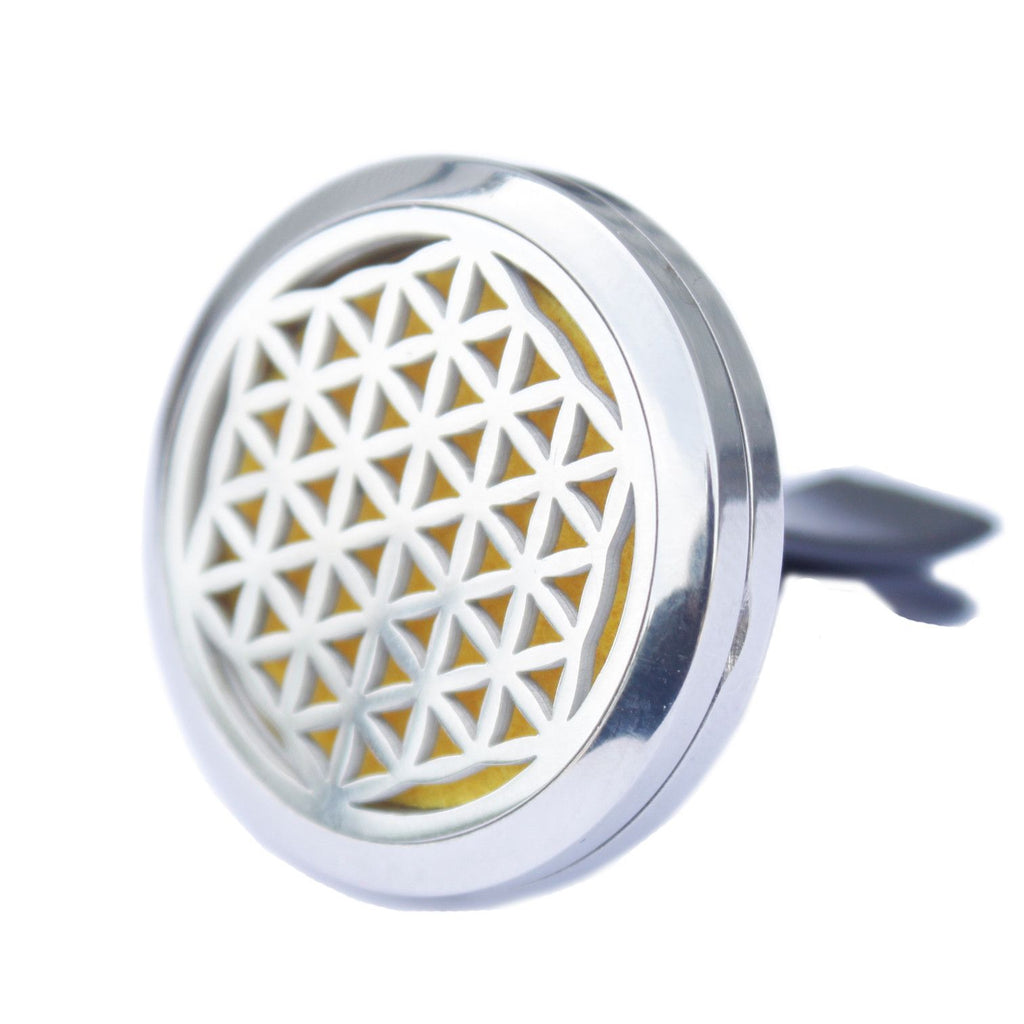 Flower of Life Car Diffuser Kit 30mm - Stainless Steel Locket | Velora