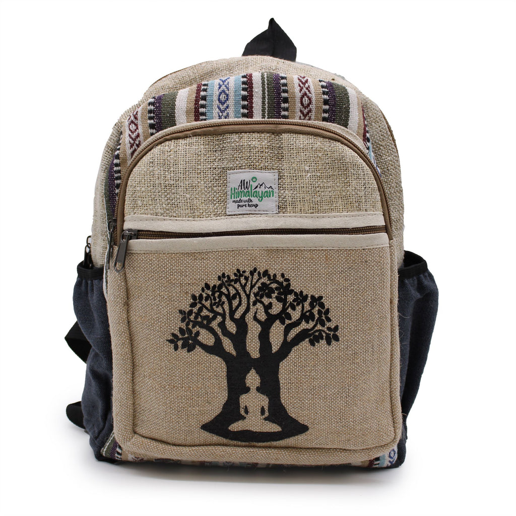 Small Hemp & Cotton Backpack – Bodhi Tree Design | Velora