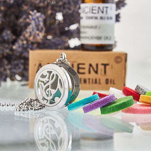 Aromatherapy Diffuser Necklace - Music Notes 25mm | Velora