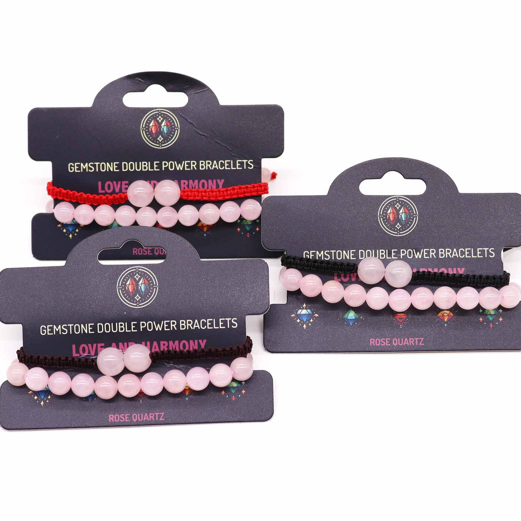 Rose Quartz Double Power Bracelet | Gemstone String Bracelet | Velora