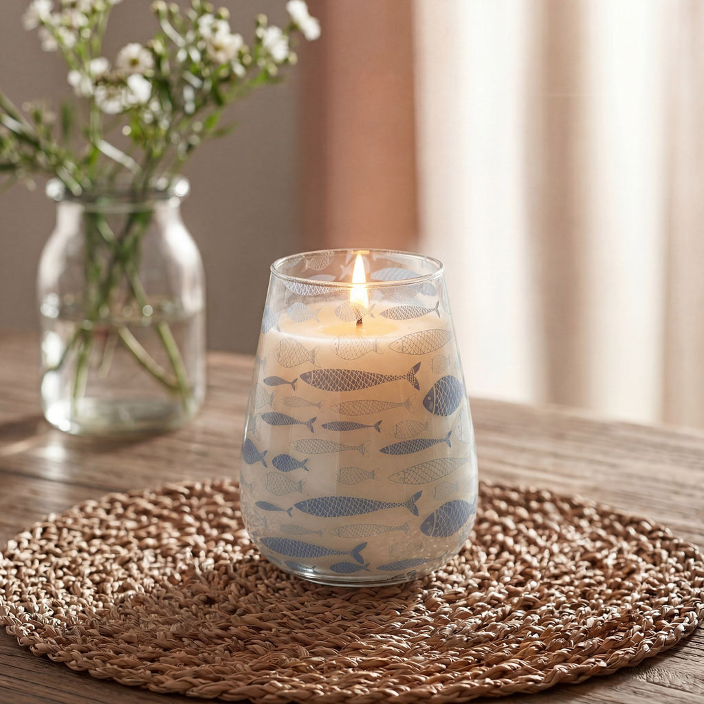 Tall Glass Jar Candle - Seabreeze | Velora