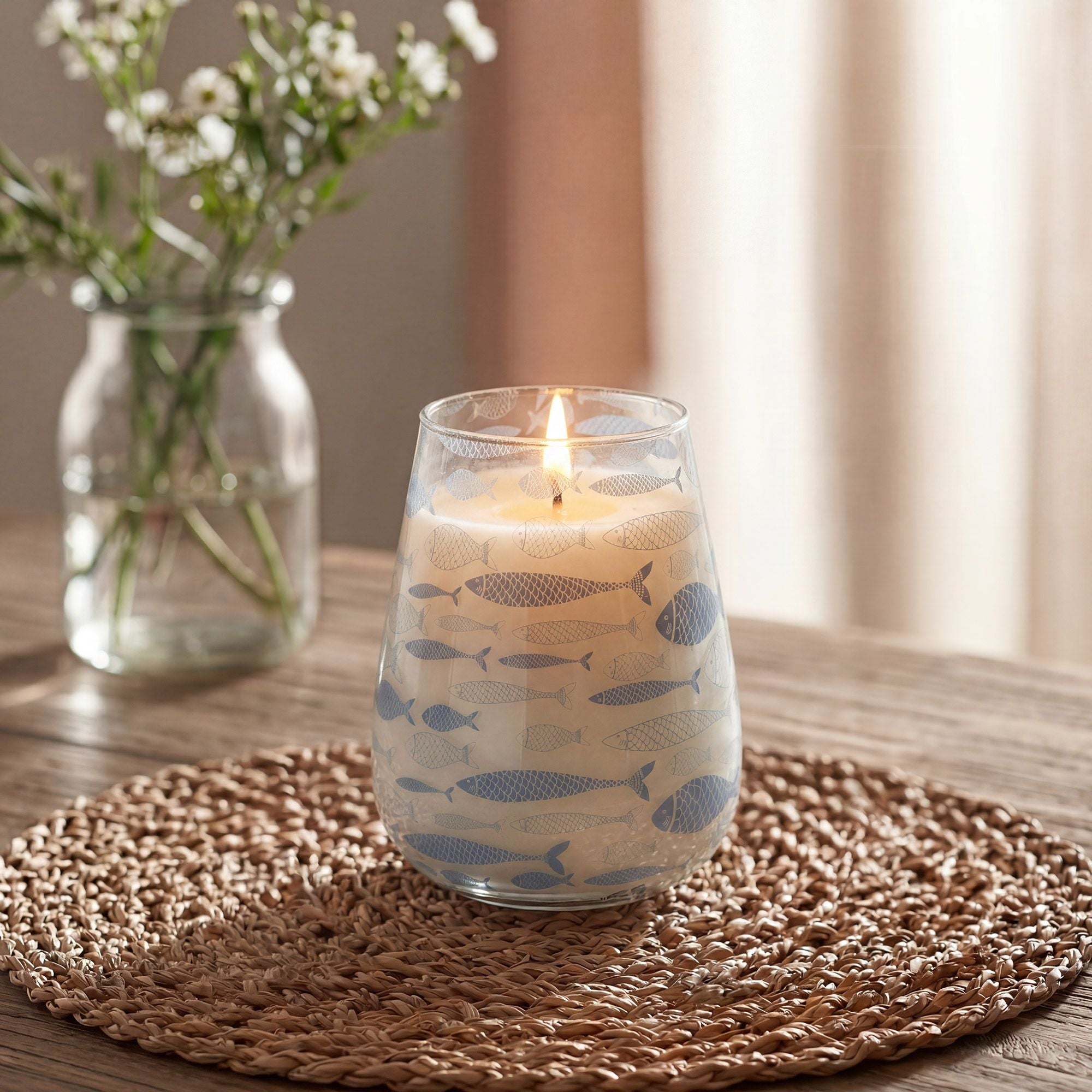 Tall Glass Jar Candle - Seabreeze | Velora