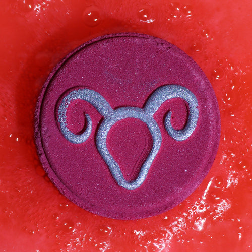 Aries Zodiac Bath Fizzers with Horoscope | Set of 2 | Velora