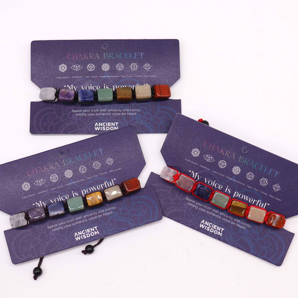 Chakra String Bracelet - Tumble Stones | My Voice Is Powerful | Velora