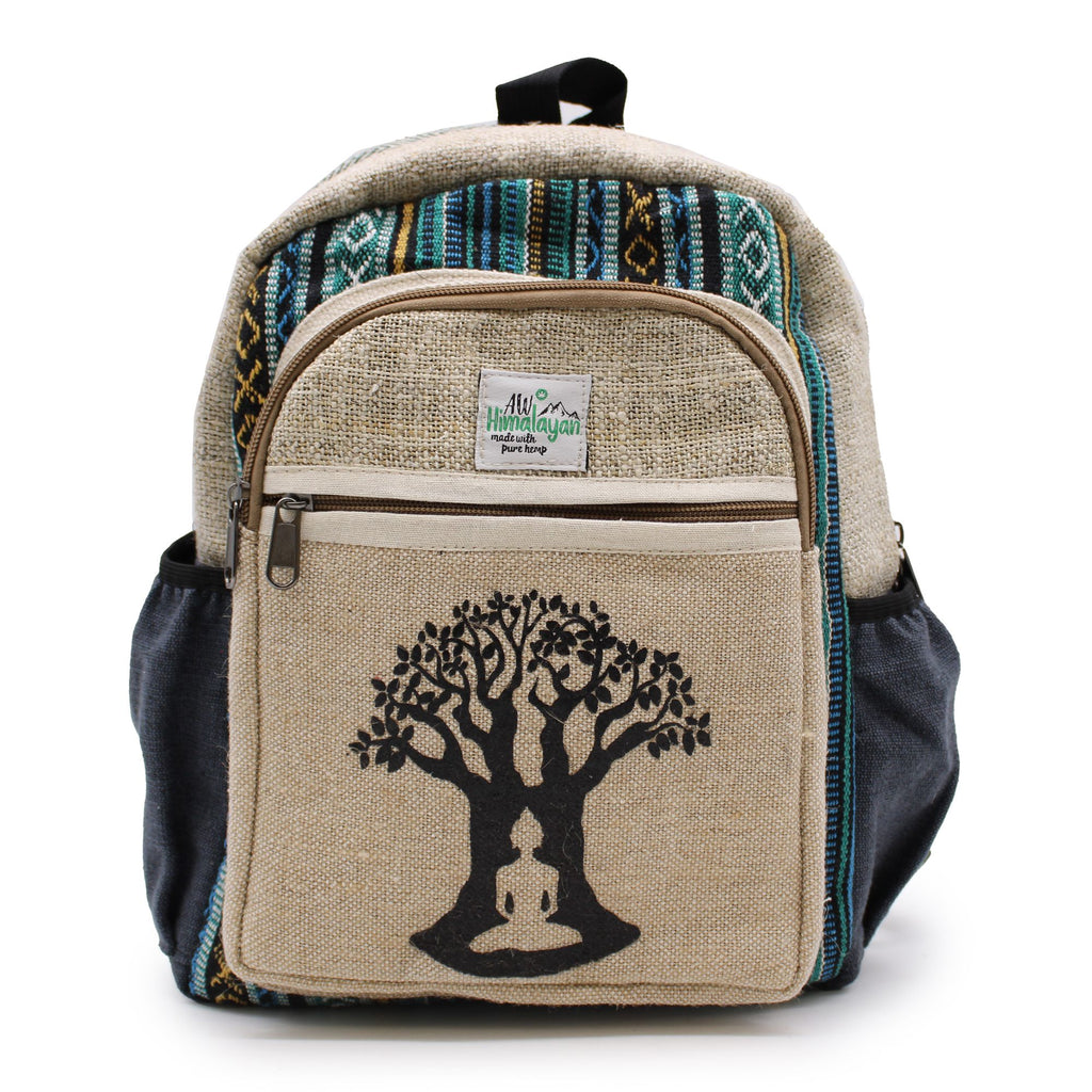 Small Hemp & Cotton Backpack – Bodhi Tree Design | Velora