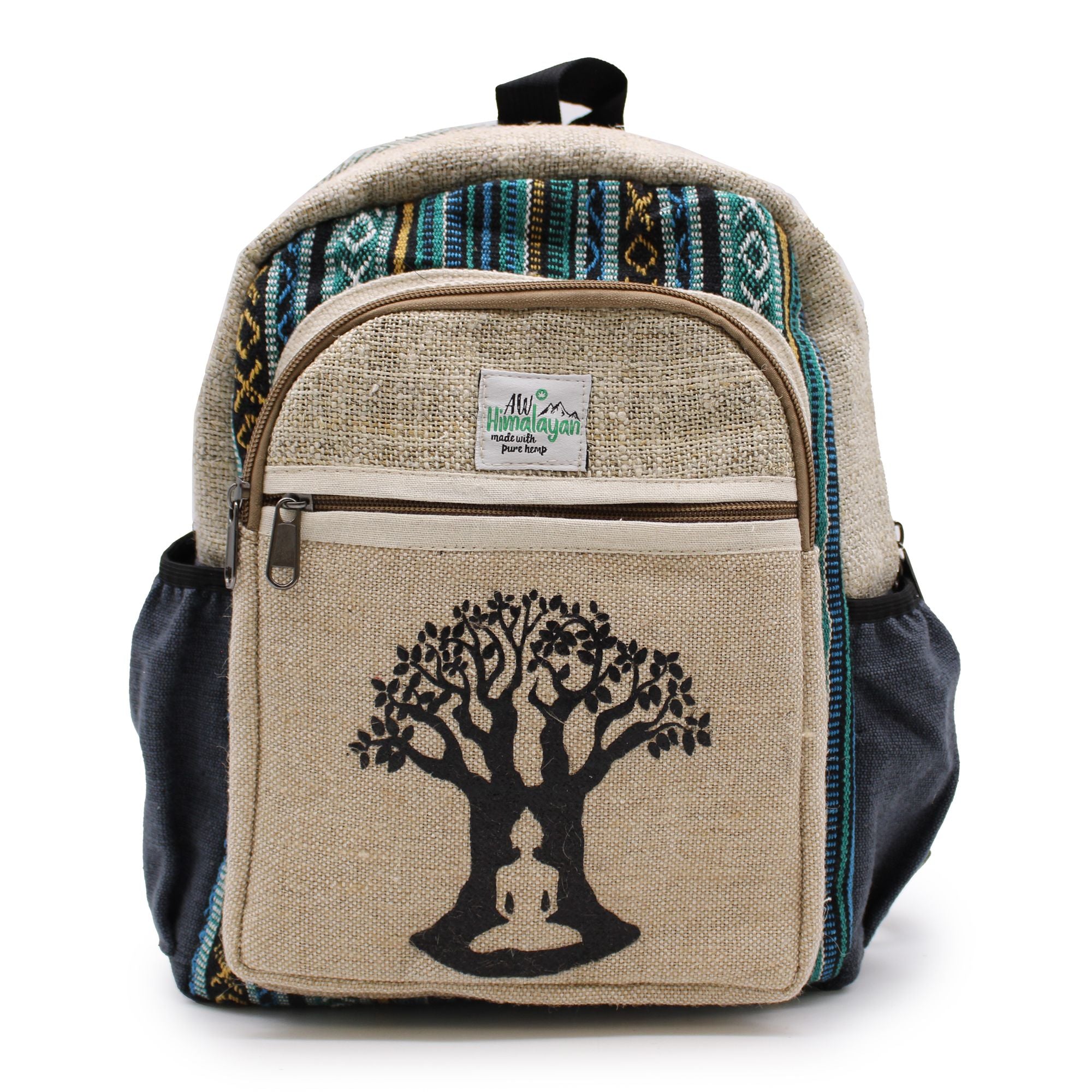 Small Hemp & Cotton Backpack – Bodhi Tree Design | Velora