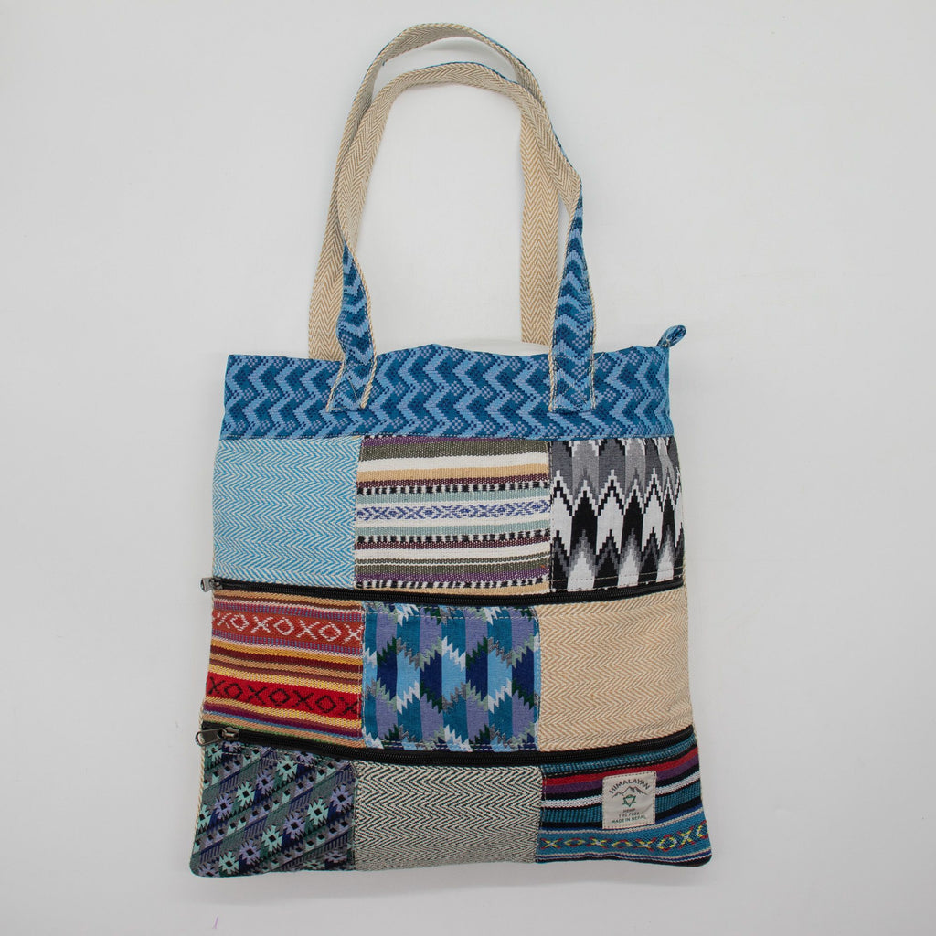 Patchwork Kathmandu Tote Bag - Dhaka Design (37x38cm) | Velora