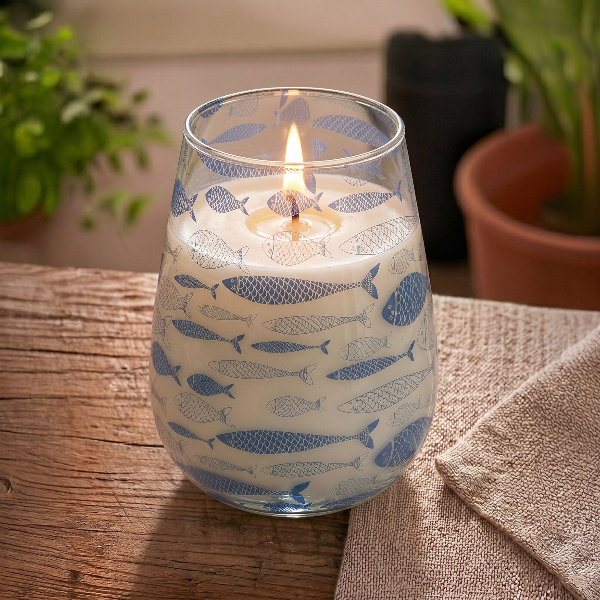 Tall Glass Jar Candle - Seabreeze | Velora