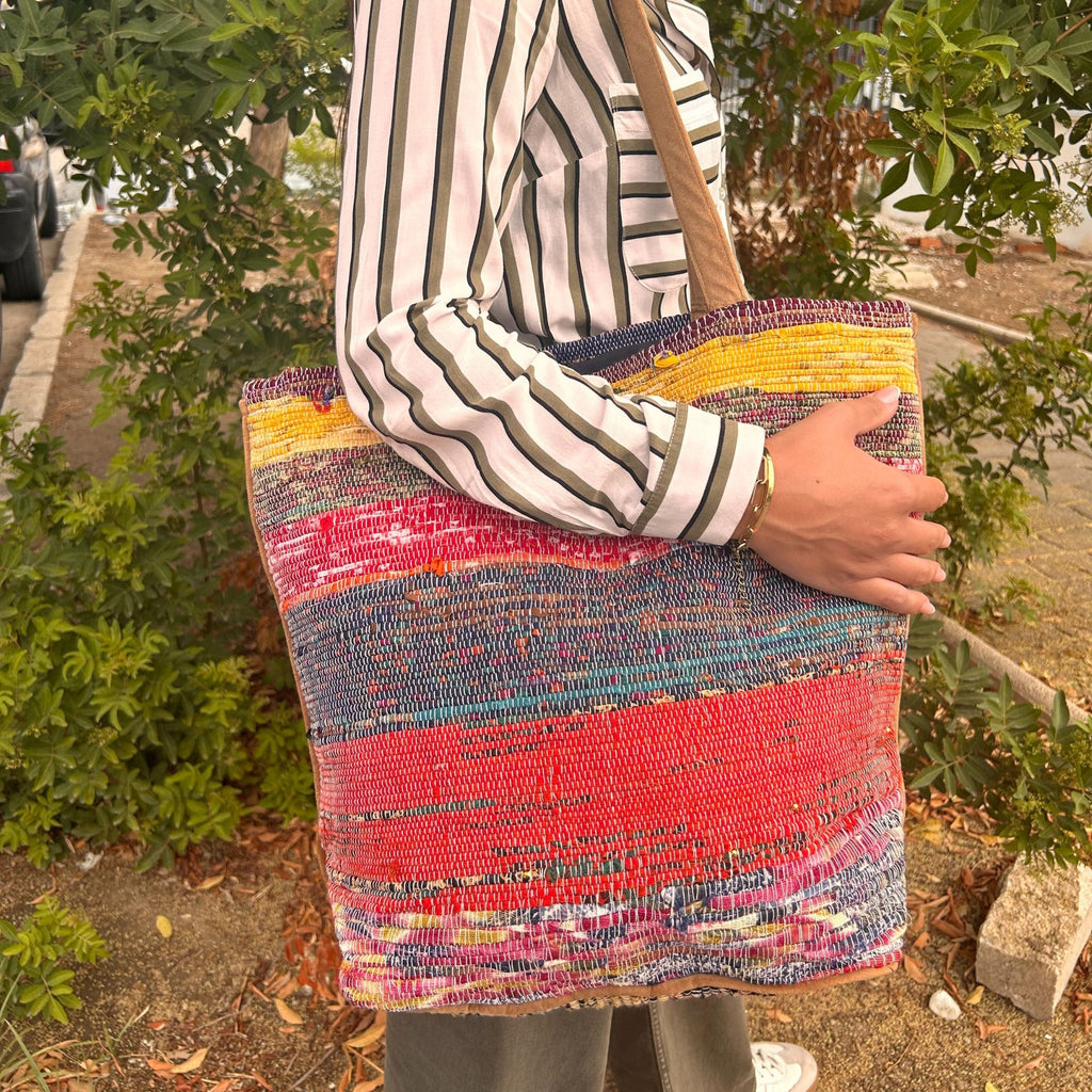 Recycled Big Rug Bag - Shades of Pink | Velora