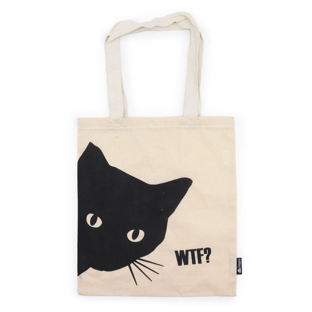 Iconic Basic Tote Bag - Black Cat - Natural 4oz | Velora