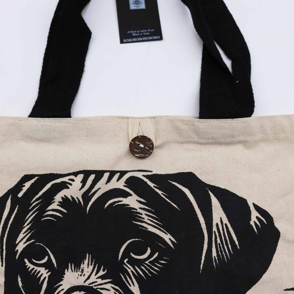 Iconic Classic Tote Bag - It's a Dog's Life - White 10oz | Velora