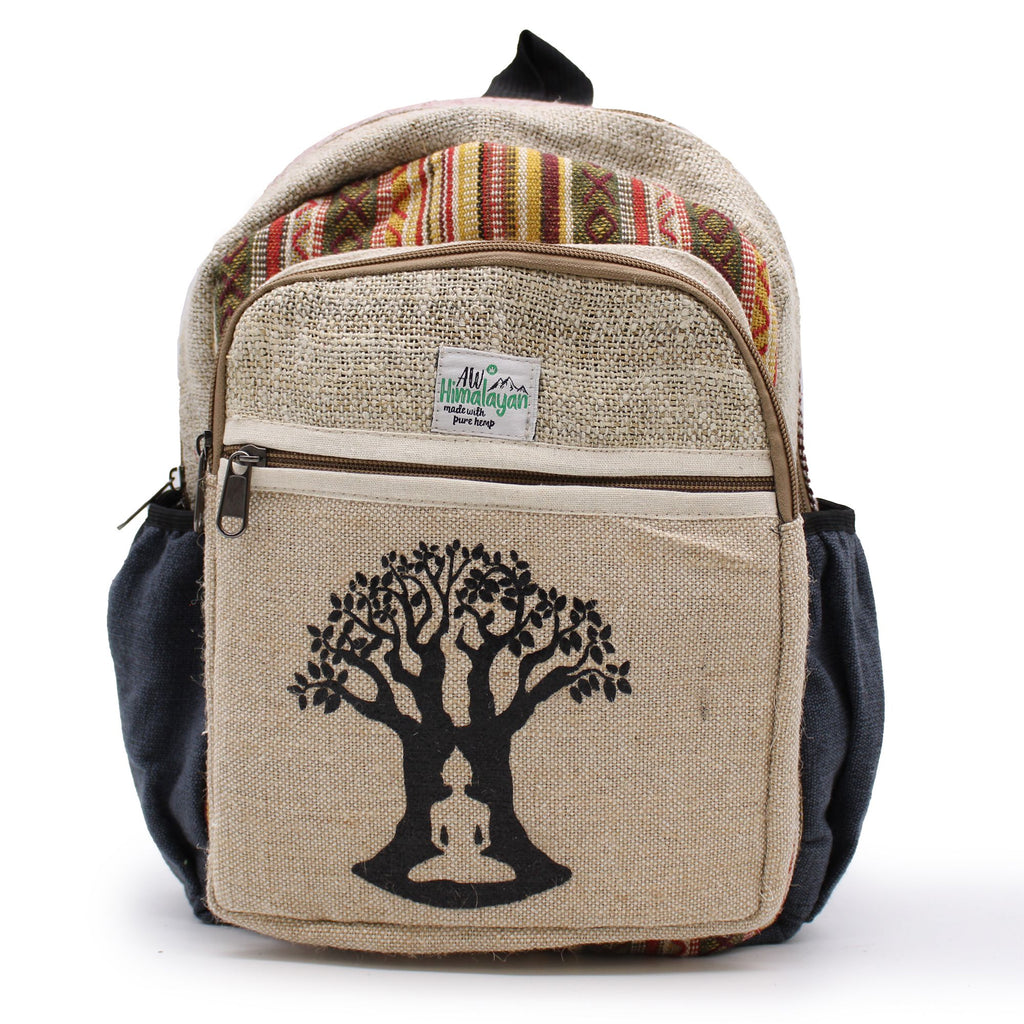 Small Hemp & Cotton Backpack – Bodhi Tree Design | Velora