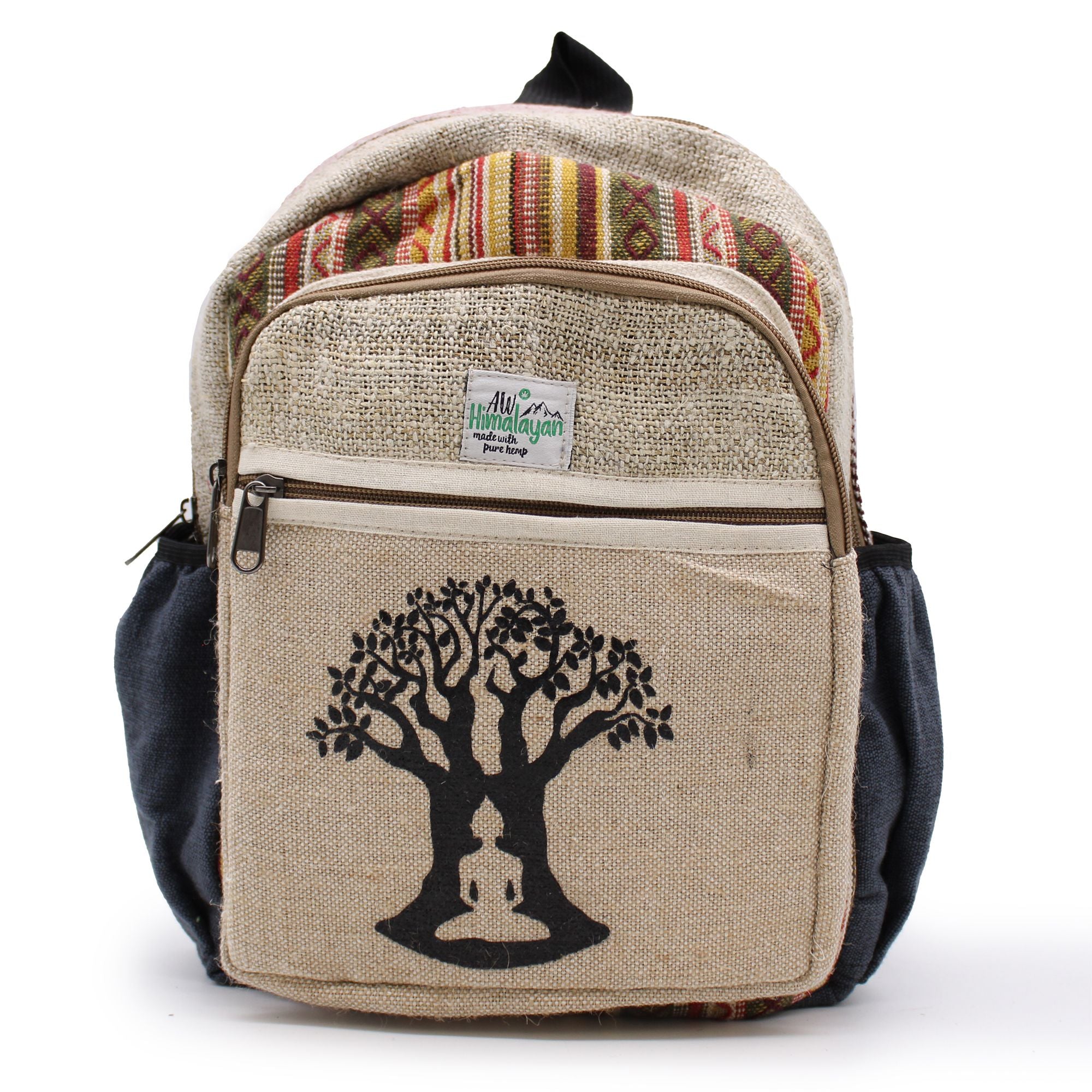 Small Hemp & Cotton Backpack – Bodhi Tree Design | Velora