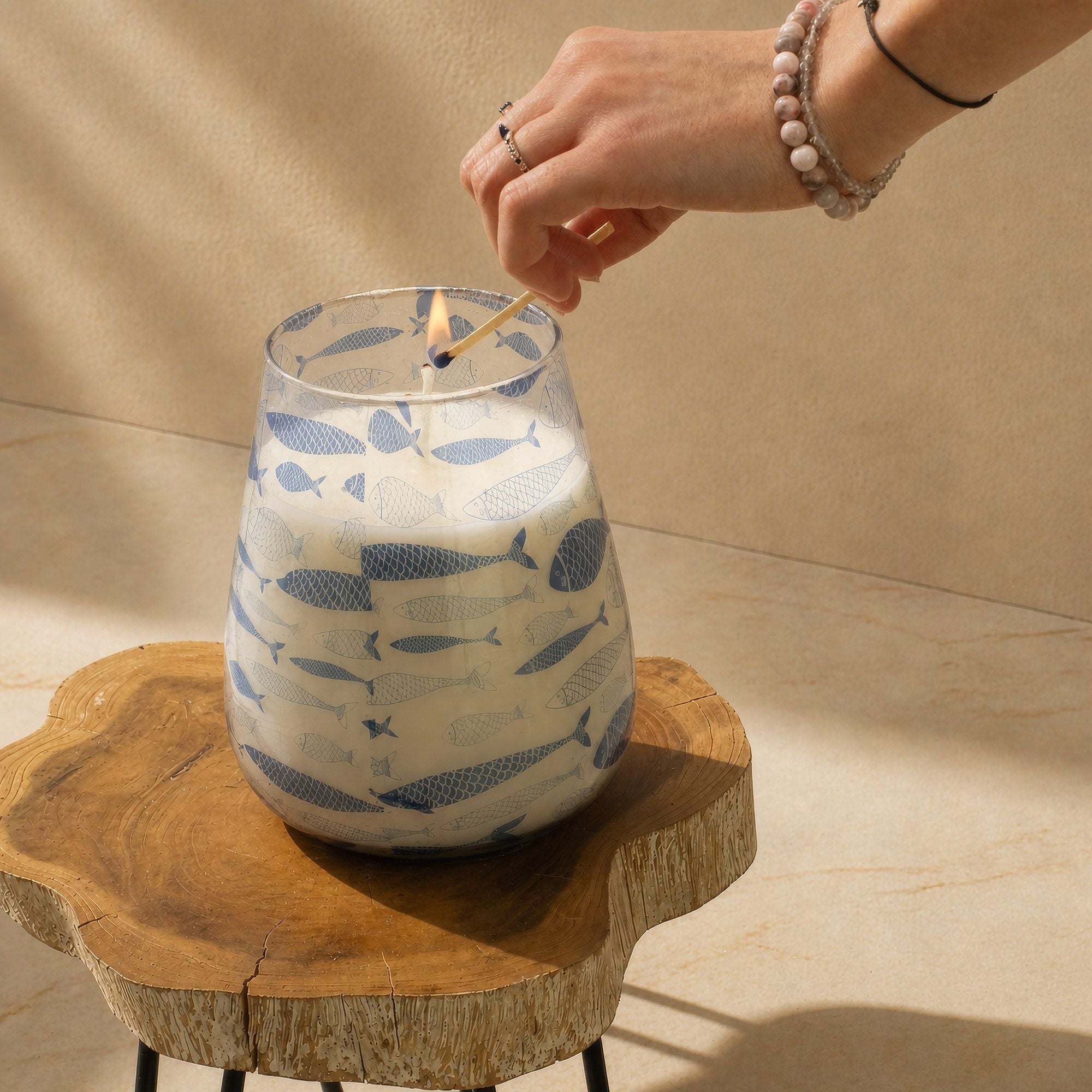 Tall Glass Jar Candle - Seabreeze | Velora