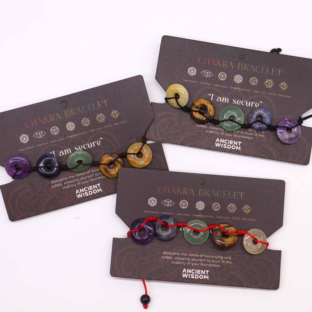 Chakra String Bracelet | Large Donut Gemstones | Velora