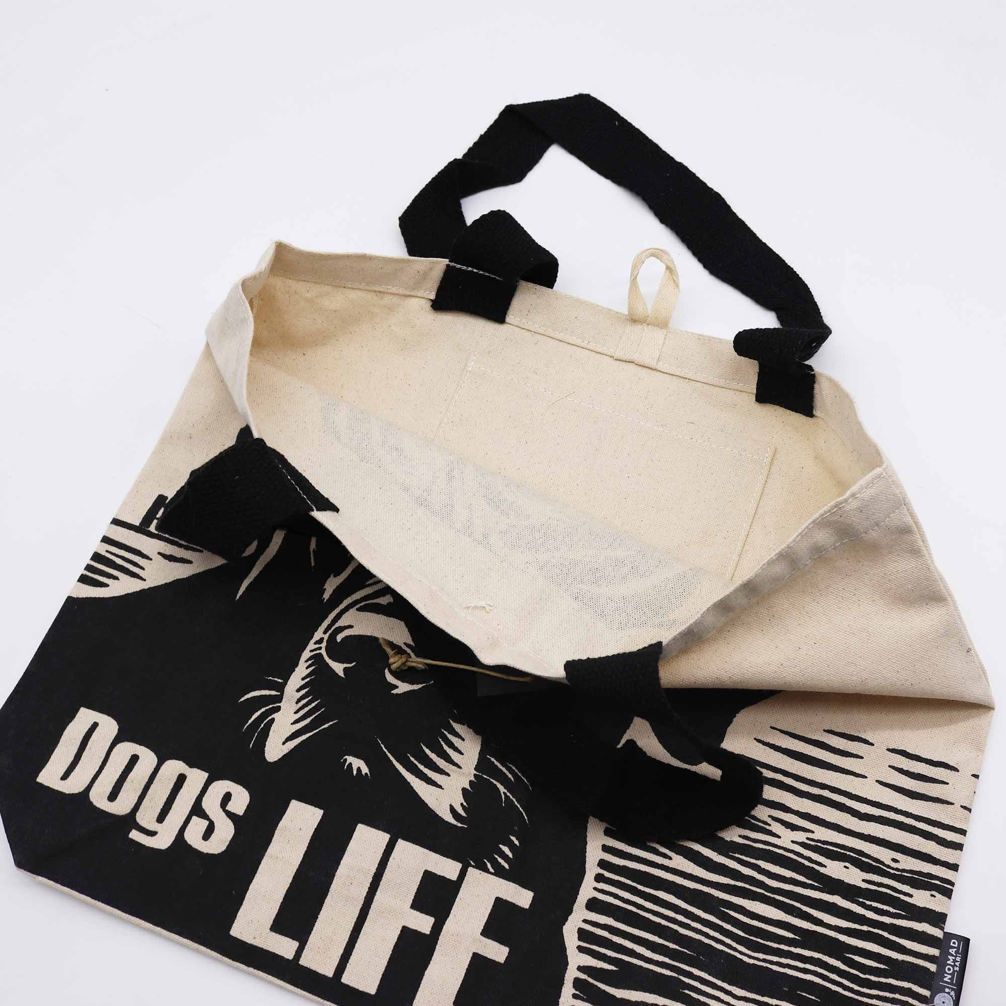 Iconic Classic Tote Bag - It's a Dog's Life - White 10oz | Velora