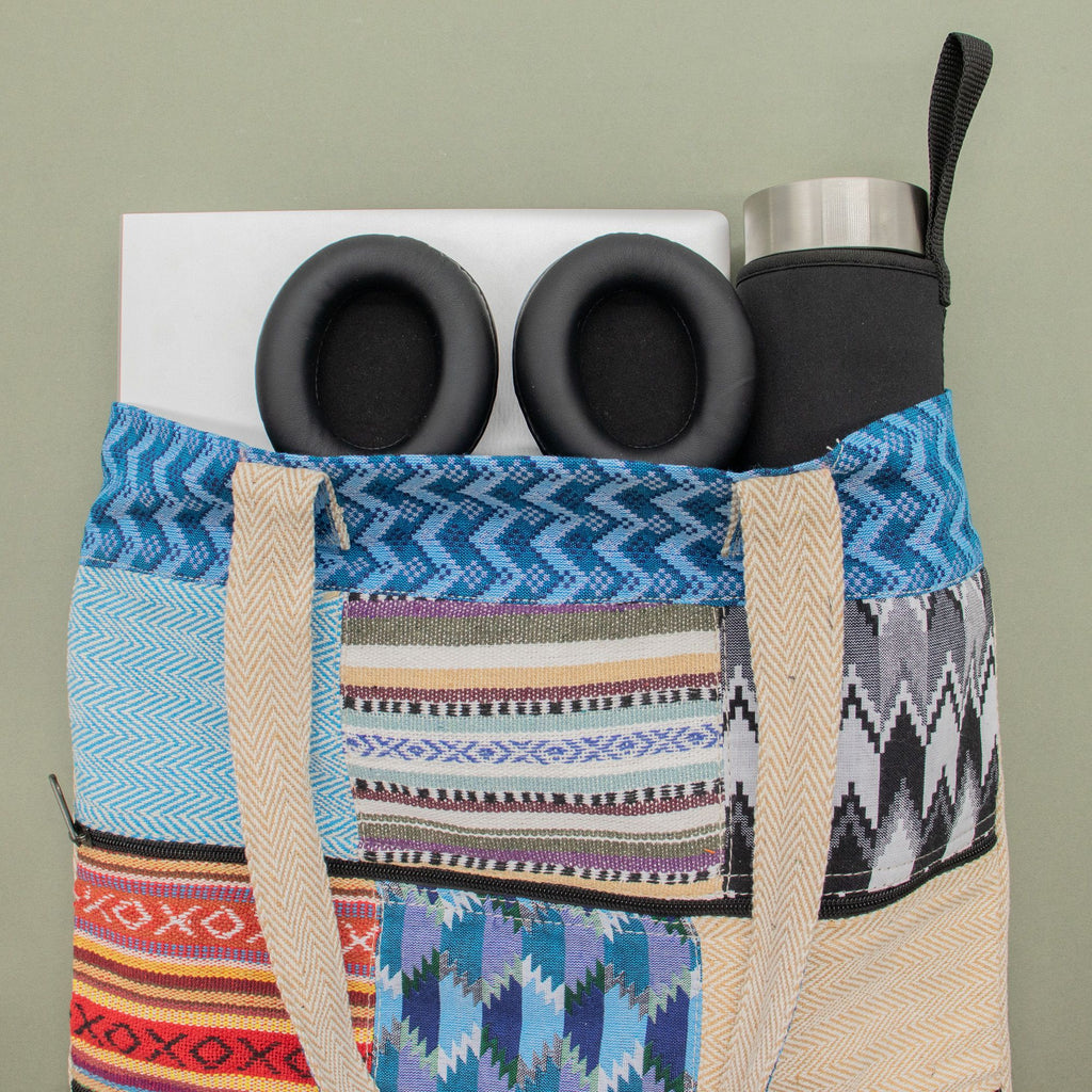 Patchwork Kathmandu Tote Bag - Dhaka Design (37x38cm) | Velora