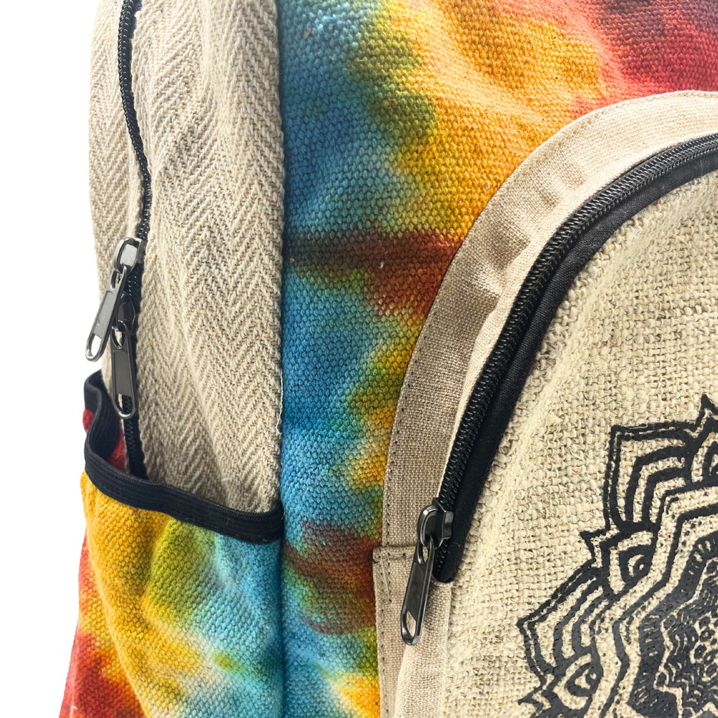 Tie-Dye Hemp Large Backpack – Mandala | Velora