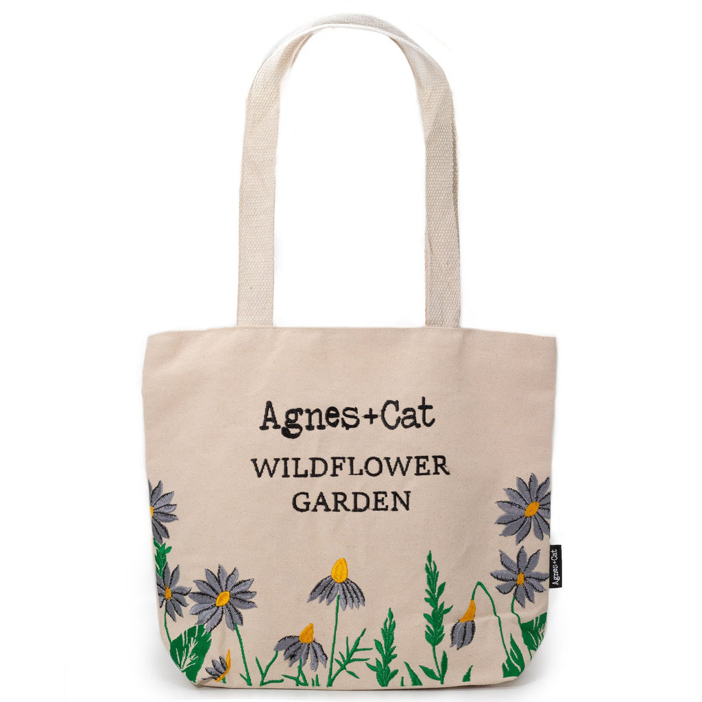 Agnes + Cat Wildflower Garden Tote Bag - Purple Flowers | Velora