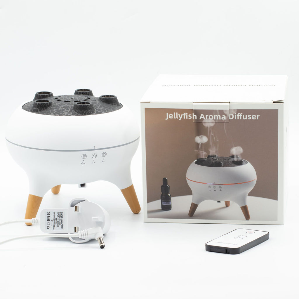 Jellyfish Puff Aroma Diffuser | 5-Vent Mist | Colour-Changing LED | Velora