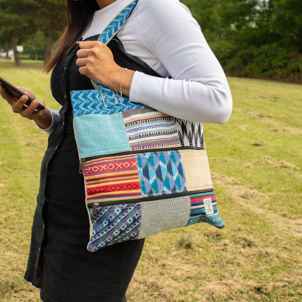 Patchwork Kathmandu Tote Bag - Dhaka Design (37x38cm) | Velora