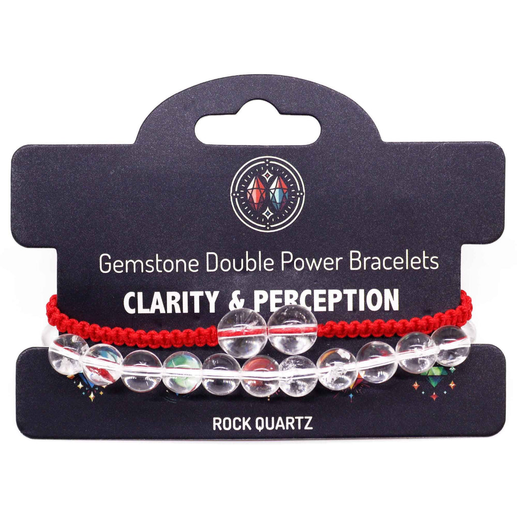 Clear Quartz Double Power Bracelet | Gemstone String Bracelet | Velora
