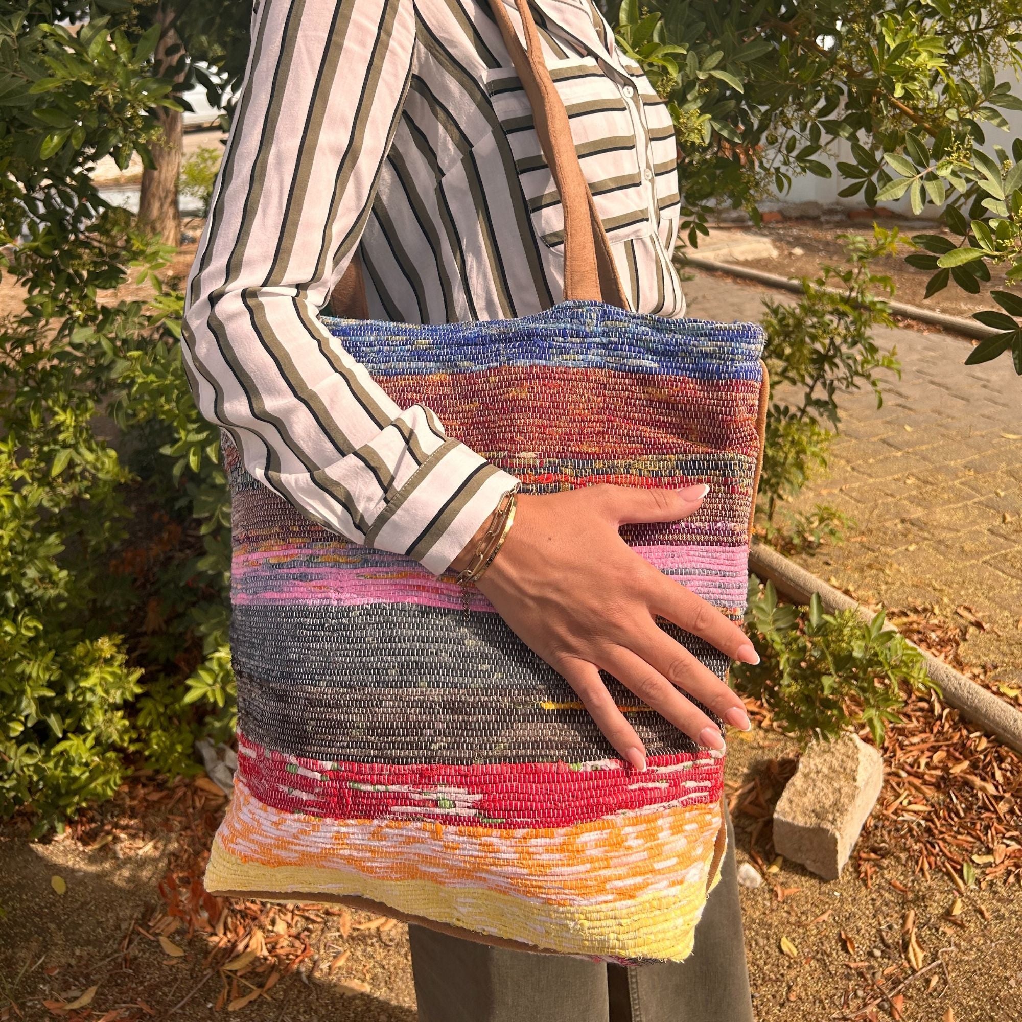 Recycled Big Rug Bag - Shades of Lavender | Velora